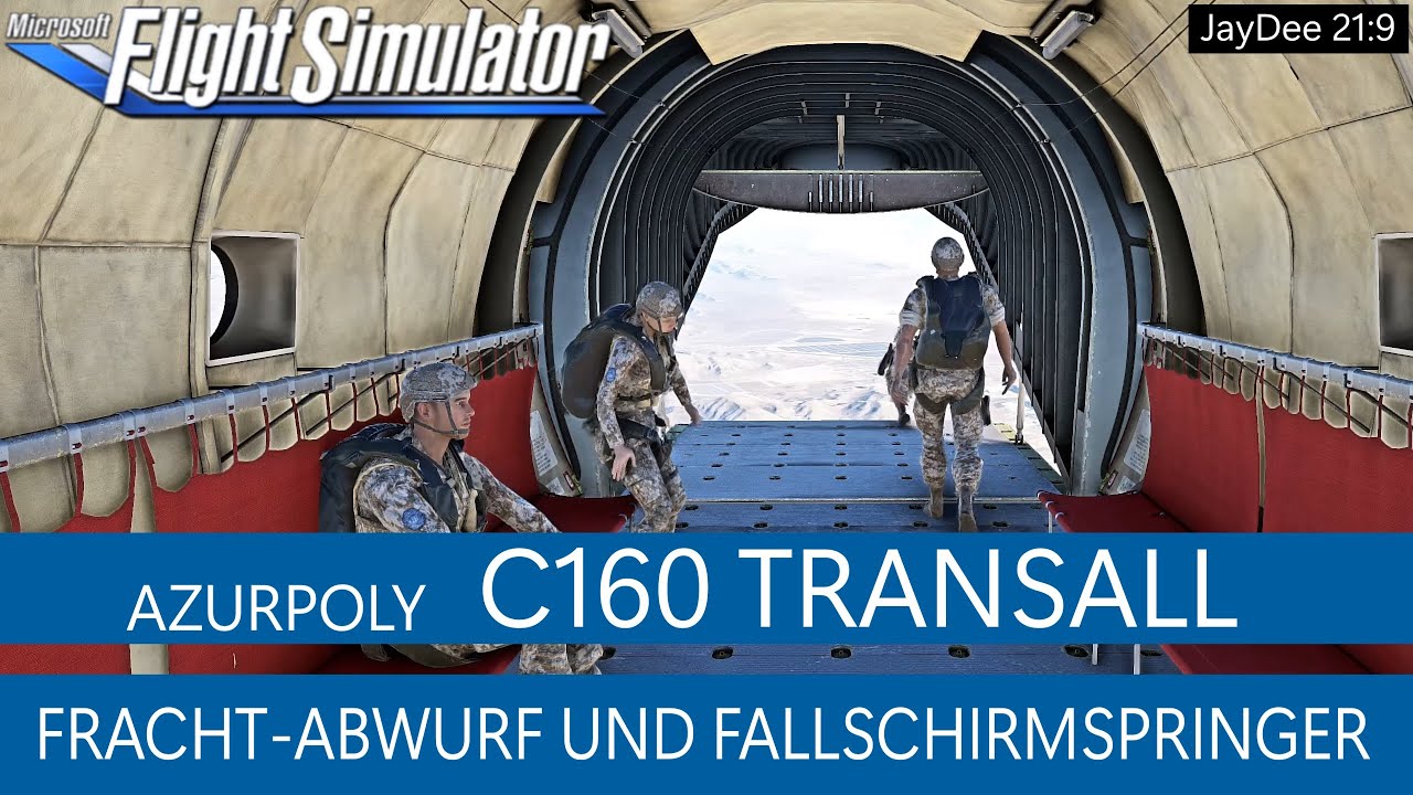 C160 Transall - Fracht abwerfen, Fallschirmspringer &  Steep Approach ★ MSFS 2020 Deutsch