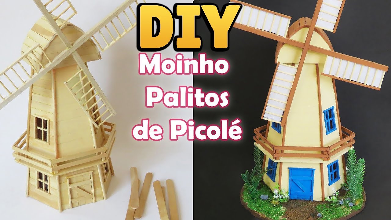 DIY: Como Fazer MOINHO DE VENTO com PALITOS DE PICOLÉ