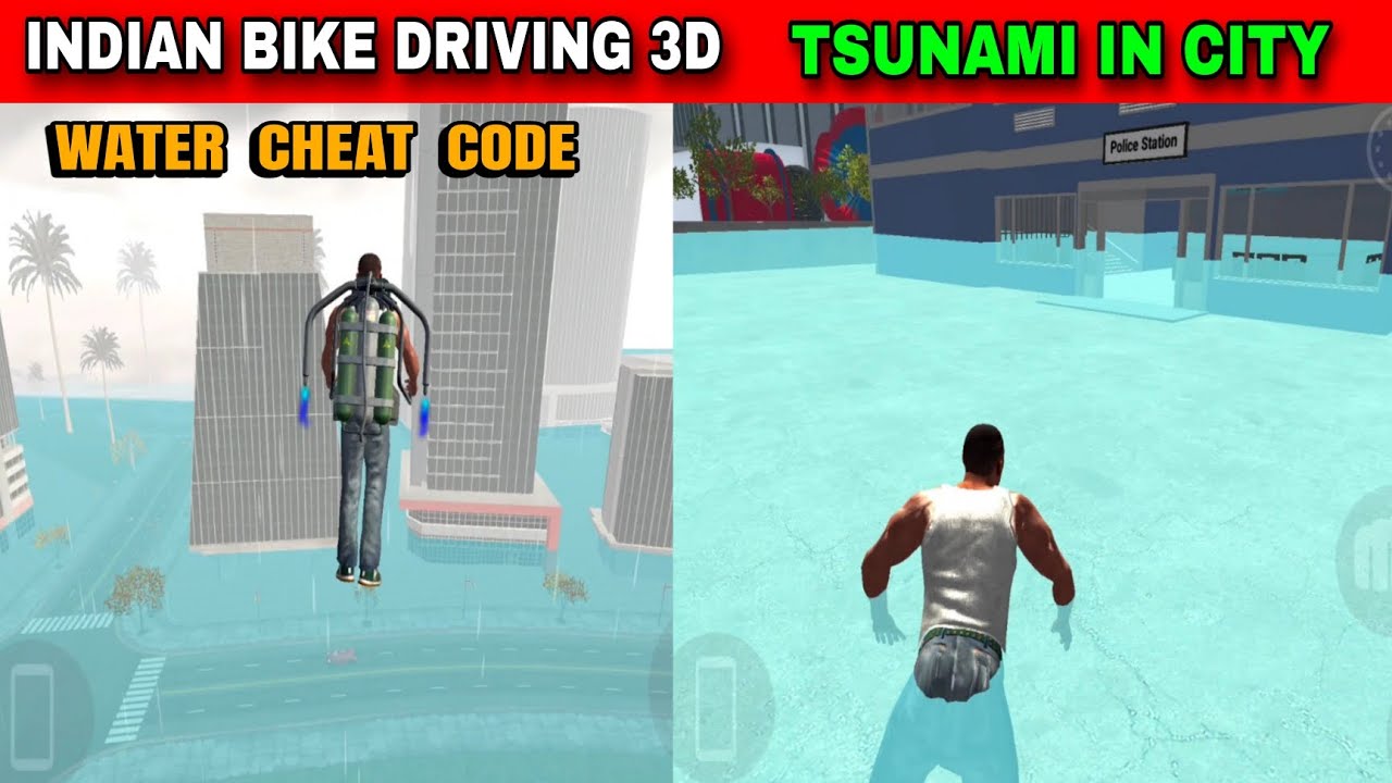 Tsunami In City Water Props Code | Funny Gameplay Indian Bikes Driving 3d 🤣🤣