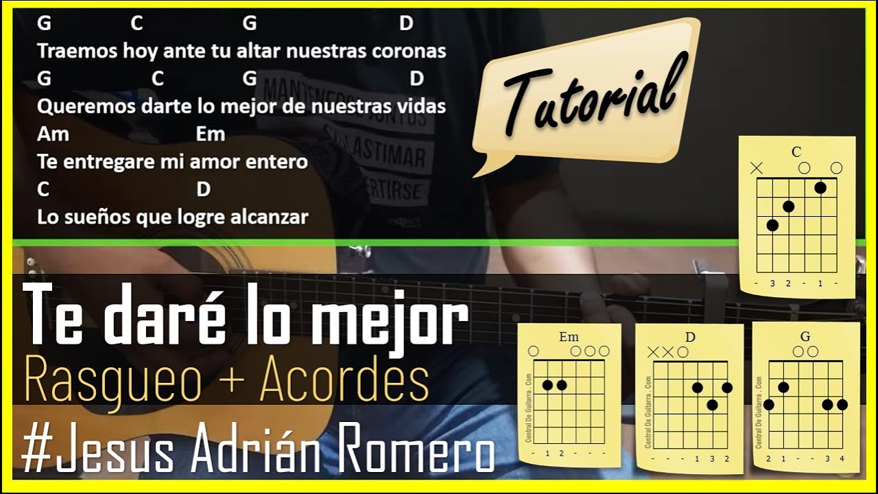Te dare lo mejor TUTORIAL con GUITARRA ACUSTICA  para  PRINCIPIANTES  | Jesus Adrian Romero