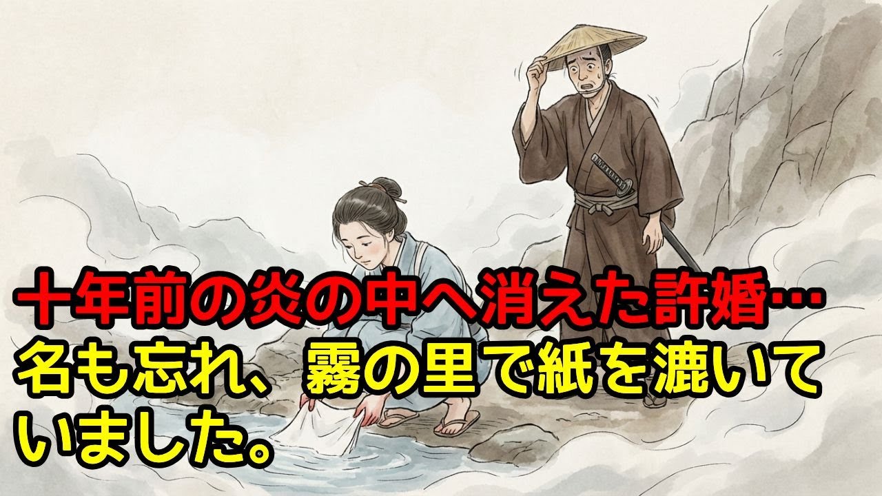 十年前の炎の中へ消えた許婚… 名も忘れ、霧の里で紙を漉いていました。【怪談・民話・伝説・昔話】