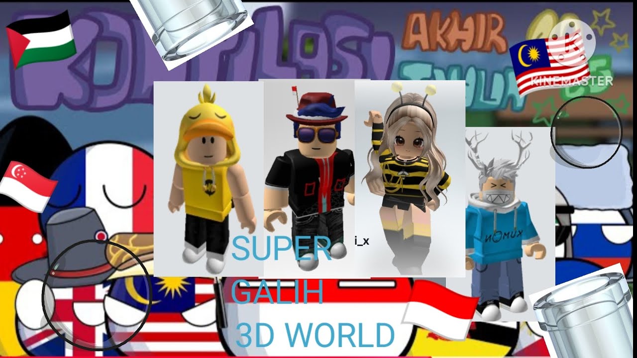 SUPER MARIO 3D WORLD versi roblox dan countryball ada aku (galih), @MCGG, @haybbi, dan @AKUDAV
