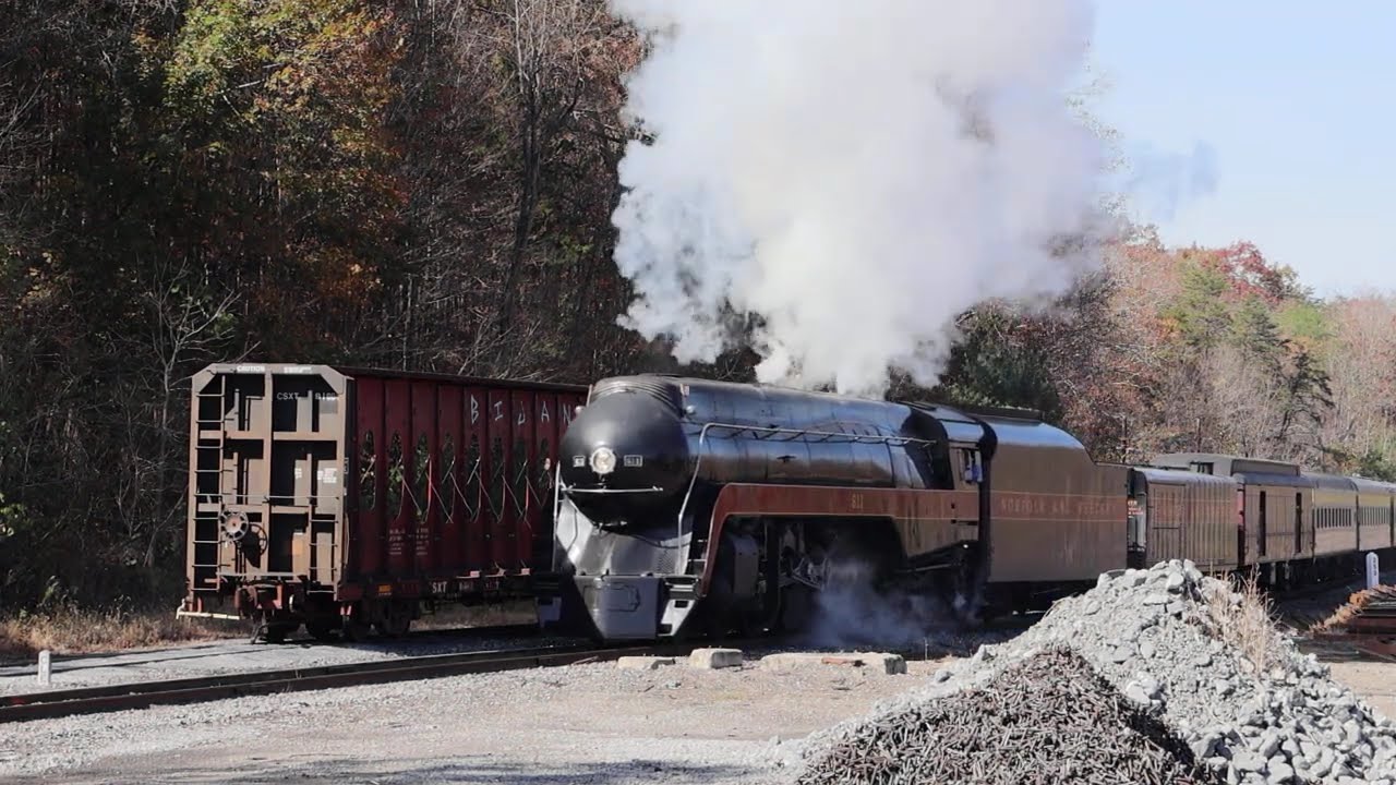 N&W J 611 - Shenandoah Valley Limited - Returning From Siding - Goshen, VA - Oct 25, 2025