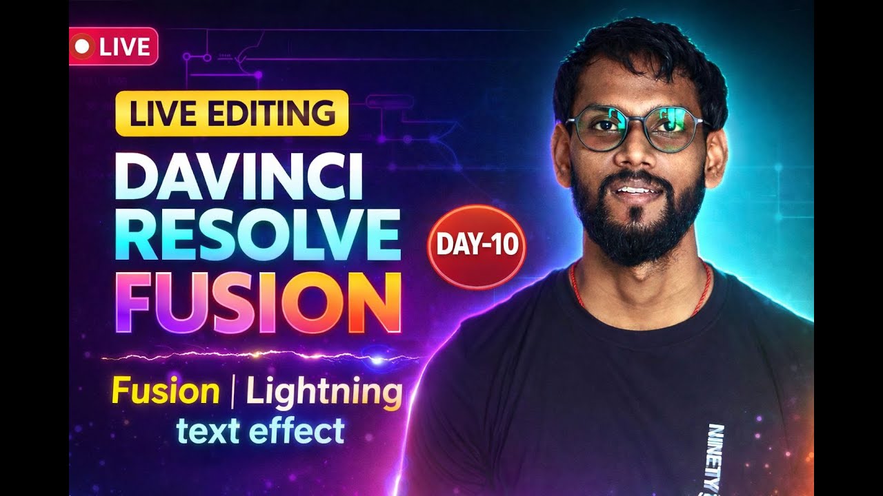 Day-10 LIVE Editing in DaVinci Resolve + Photography Q&A | Ask Me Anything | Fusion -Motion Graphics