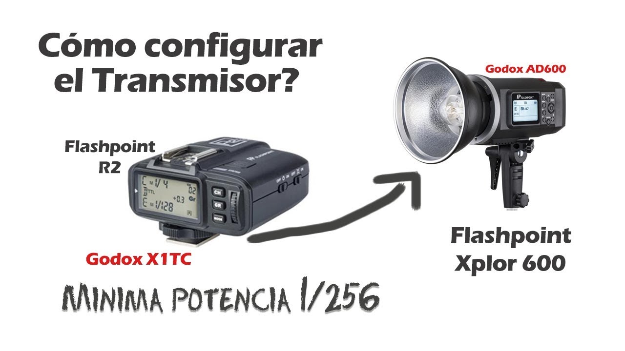 ✅Cómo configurar el transmisor Godox X1T / Flashpoint R2 🔥 - Godox AD600  potencia 1/256