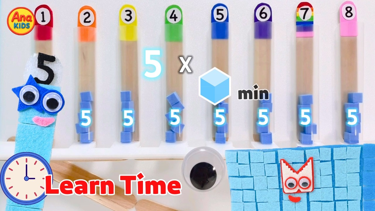 [시간배우기] Learn 5 to 60 minutes of numbers with Numberblocks