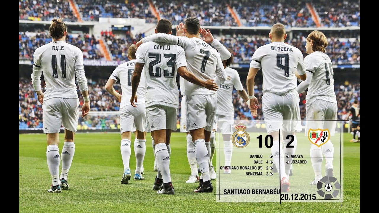 Real Madrid 10-2 Rayo Vallecano (La Liga 2015/16, matchday 16)