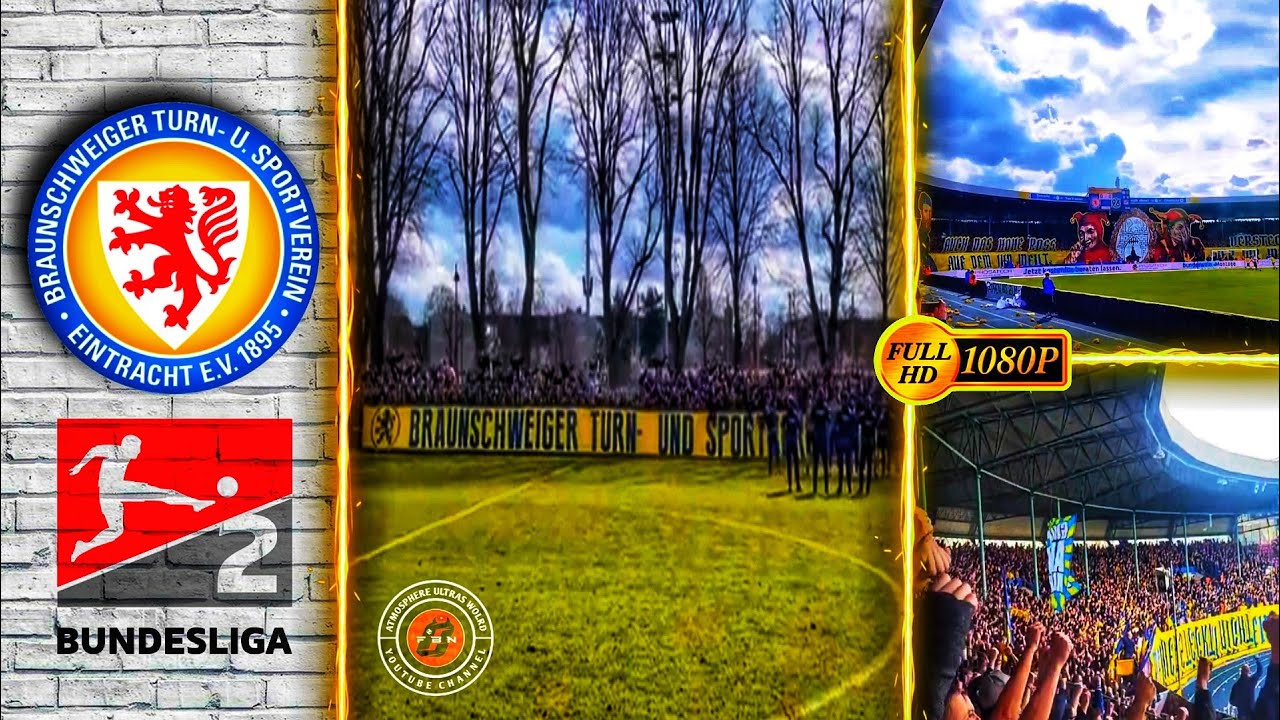 🔵🟡 Eintracht Braunschweig Fans Show Choreo in DERBY SIEGER Against Hannover 96 • 2Bundesliga