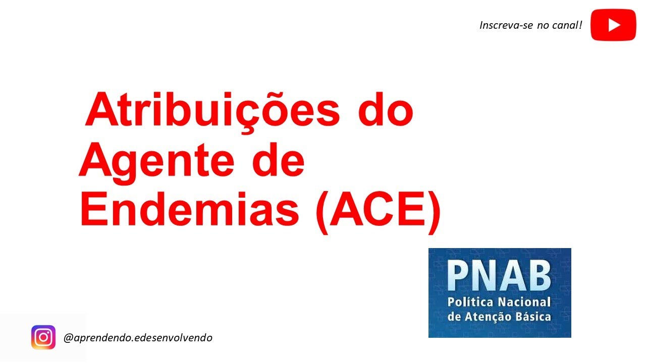 atribuições do Agente de Endemias - PNAB