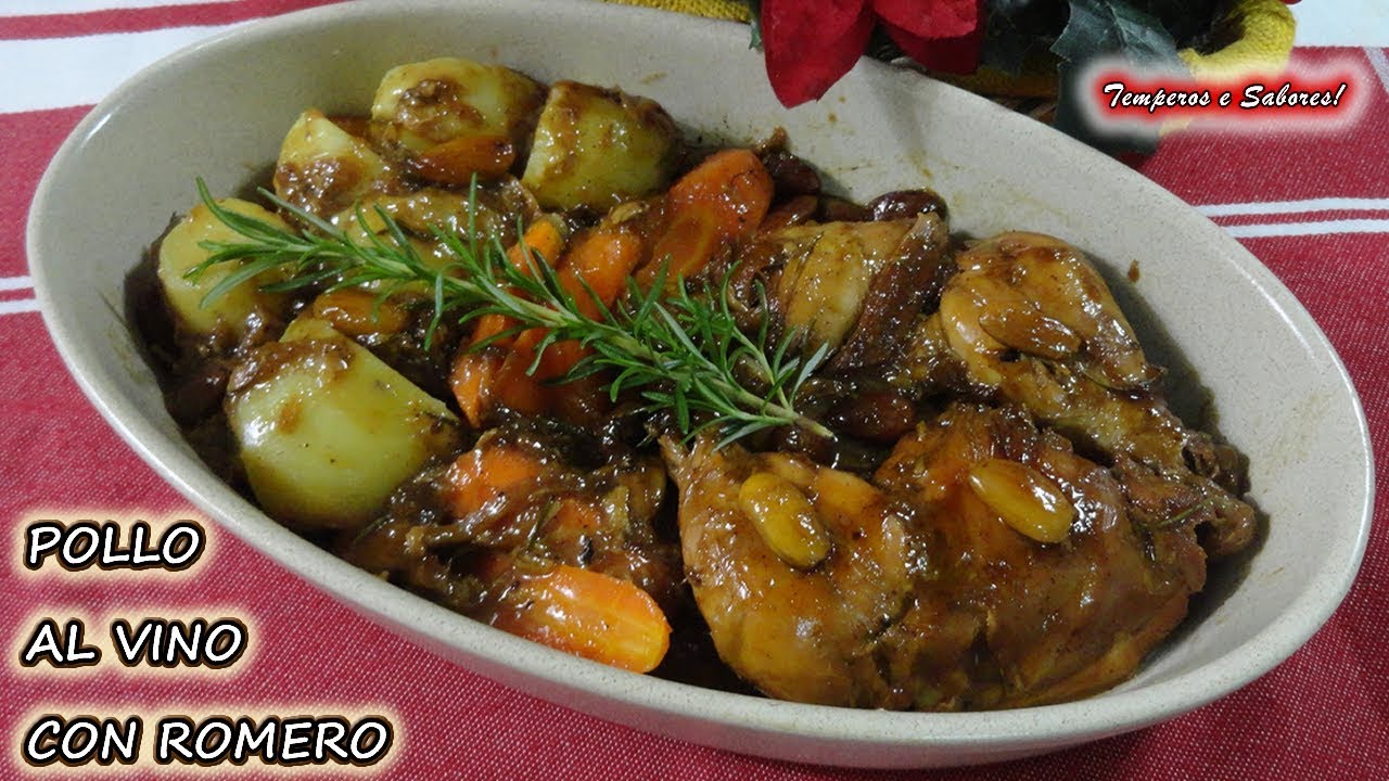 POLLO AL VINO CON ROMERO receta navideña fácil y muy deliciosa