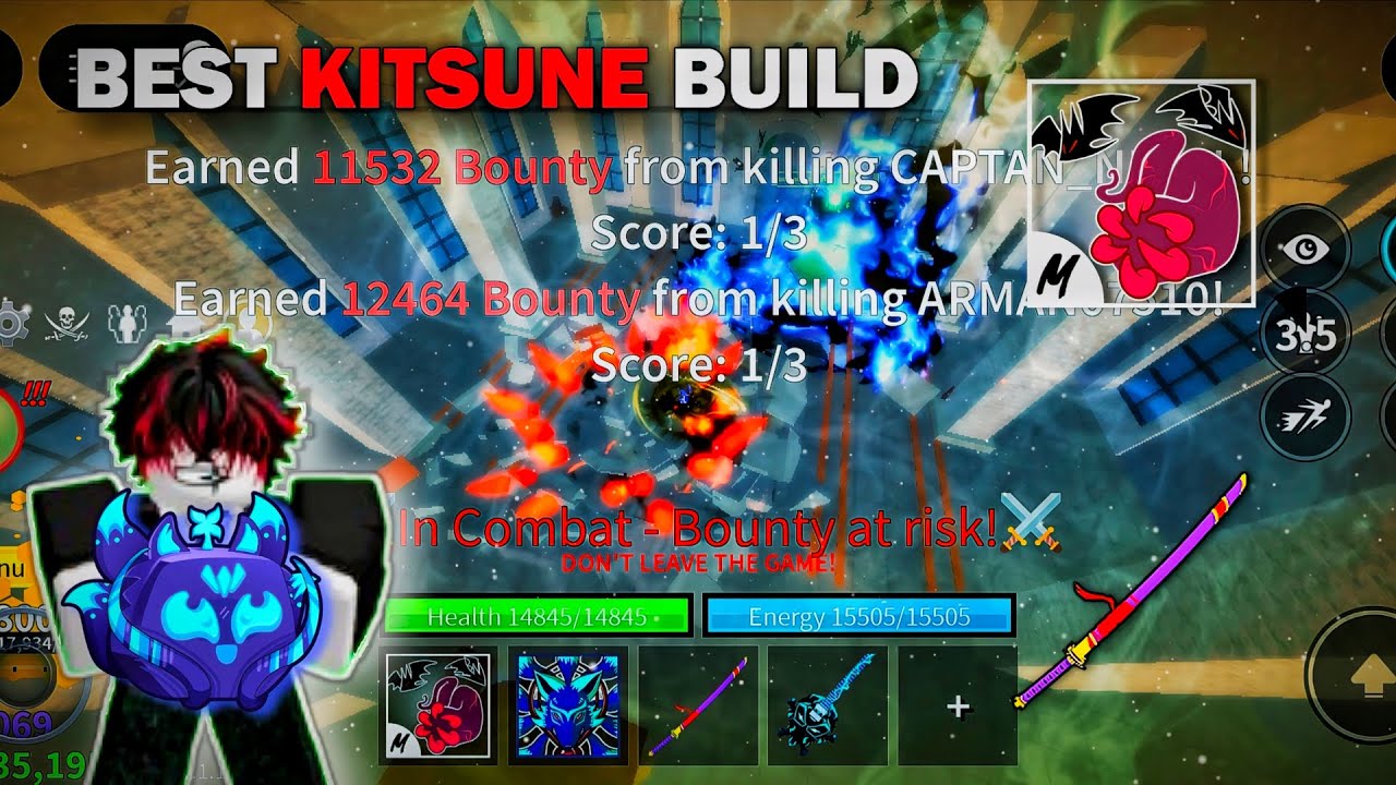 Bounty Hunting With Kitsune In mobile 📱 | Best kitsune Build yama and sanguine art 