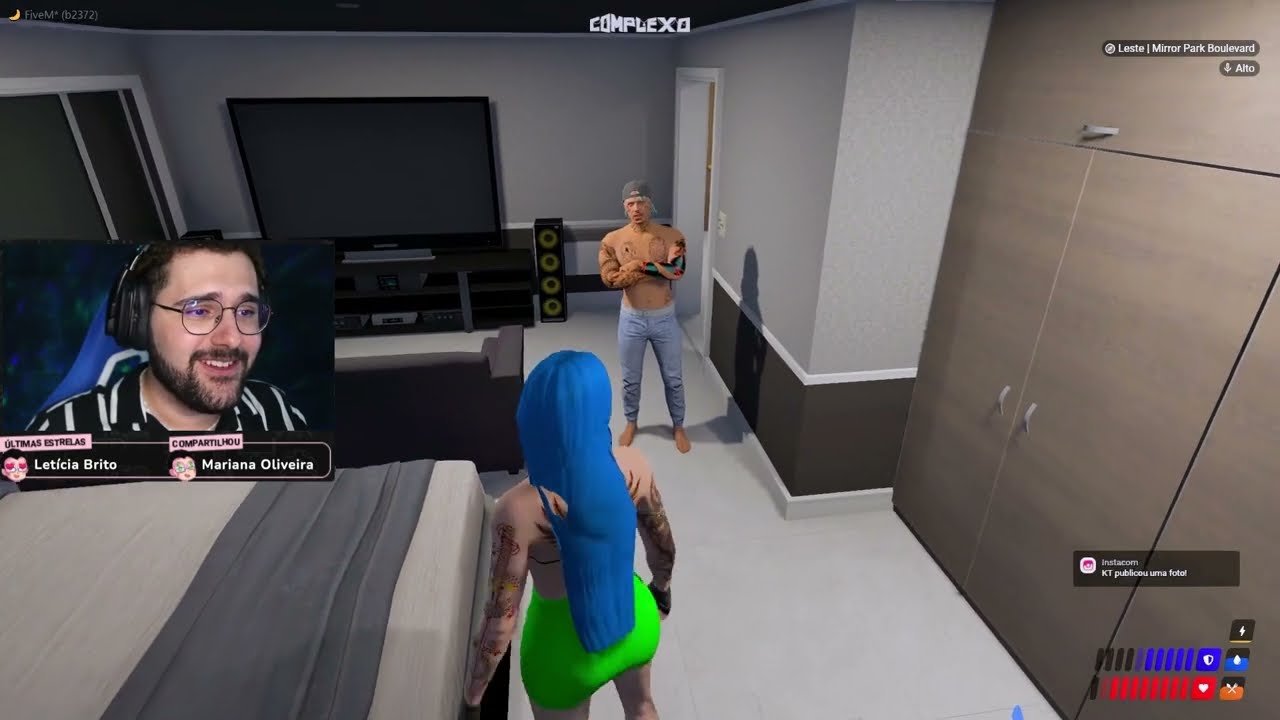 Blue dorme de conchinha com Batata e Queijinho com ciúmes do casal 😂 Park Tiffany GTA RP