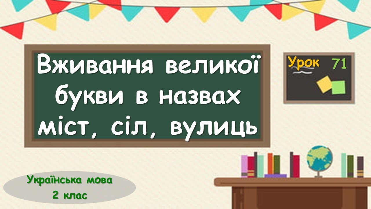 71.  Вживання великої букви в назвах міст, сіл, вулиць