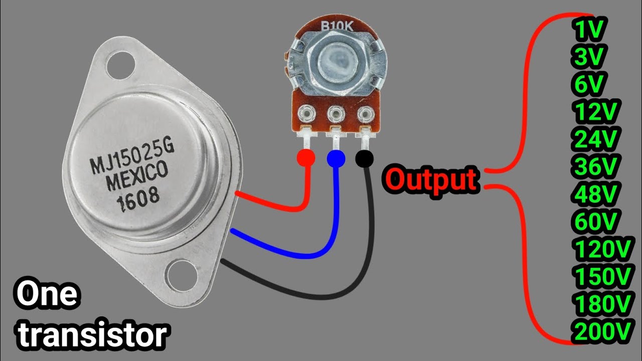 Make Adjustable Voltage Regulator Using One Transistor | Transistor Voltage Control Circuit