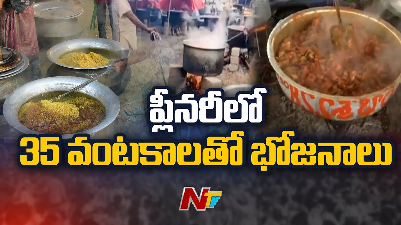 రెండో రోజు ప్లీనరీలో మొత్తం 35 వంటకాలతో భోజనాలు l Food Items in YCP Plenary l NTV