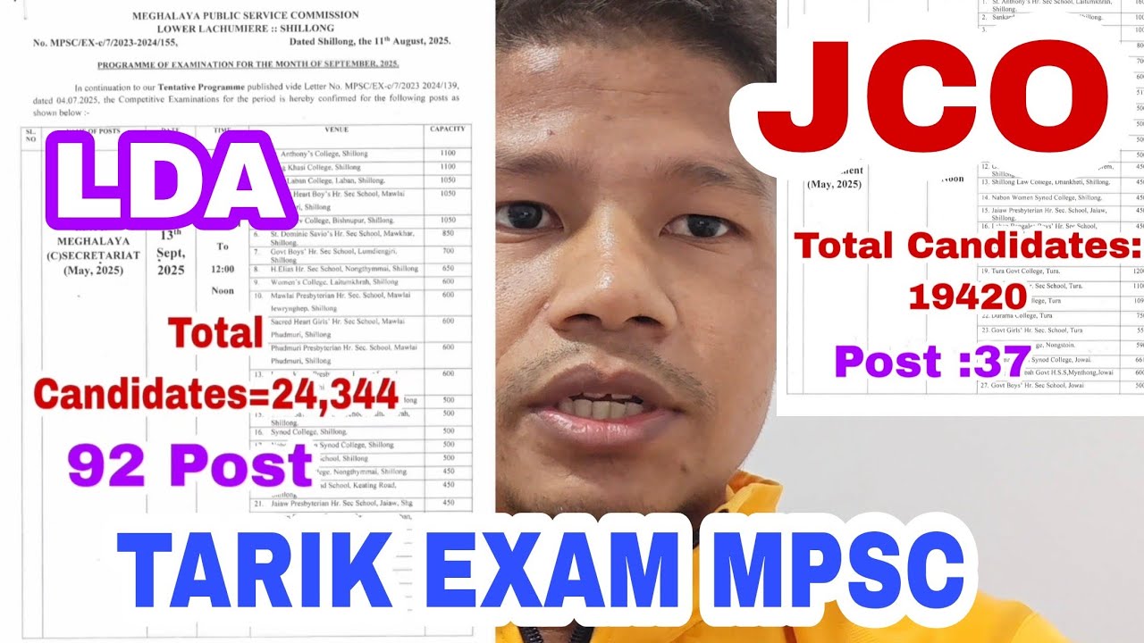 KI TARIK EXAM MPSC LDA ,JCO BAD KIWEI