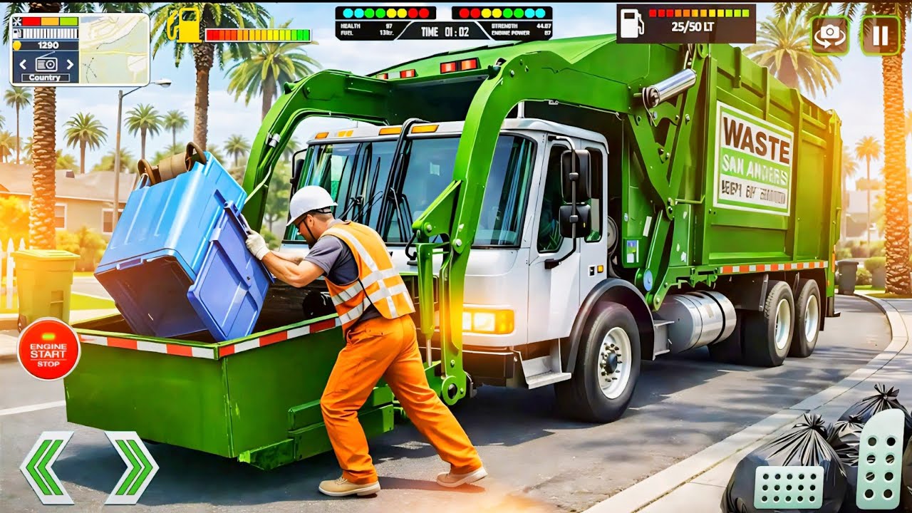 Clean The City With Dump Truck by driving Garbage And Trash Can Pickup Simulator - Android Gameplay 
