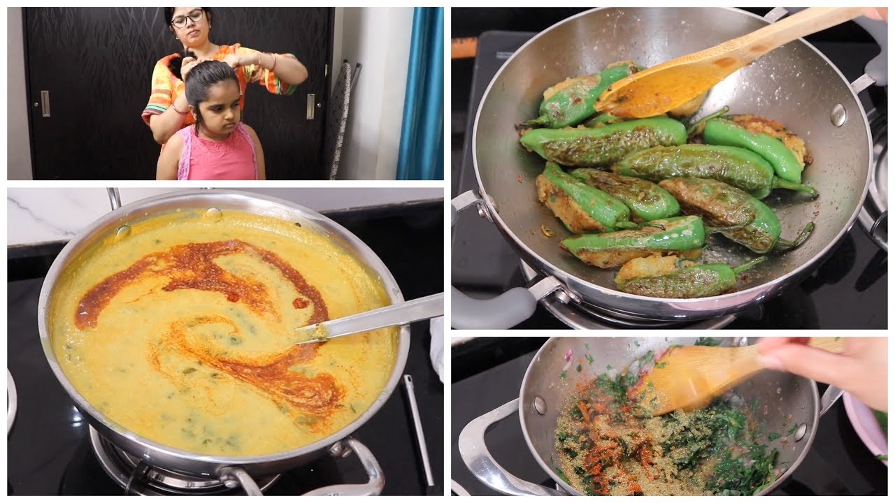 WINTER SPECIAL DINNER | Aloo Bhari Hari Mirch | Bathua Matar Kadhi