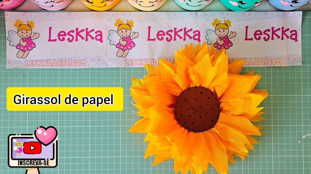 DIY - DECORAÇÃO JUNINA - GIRASSOL DE PAPEL CREPOM