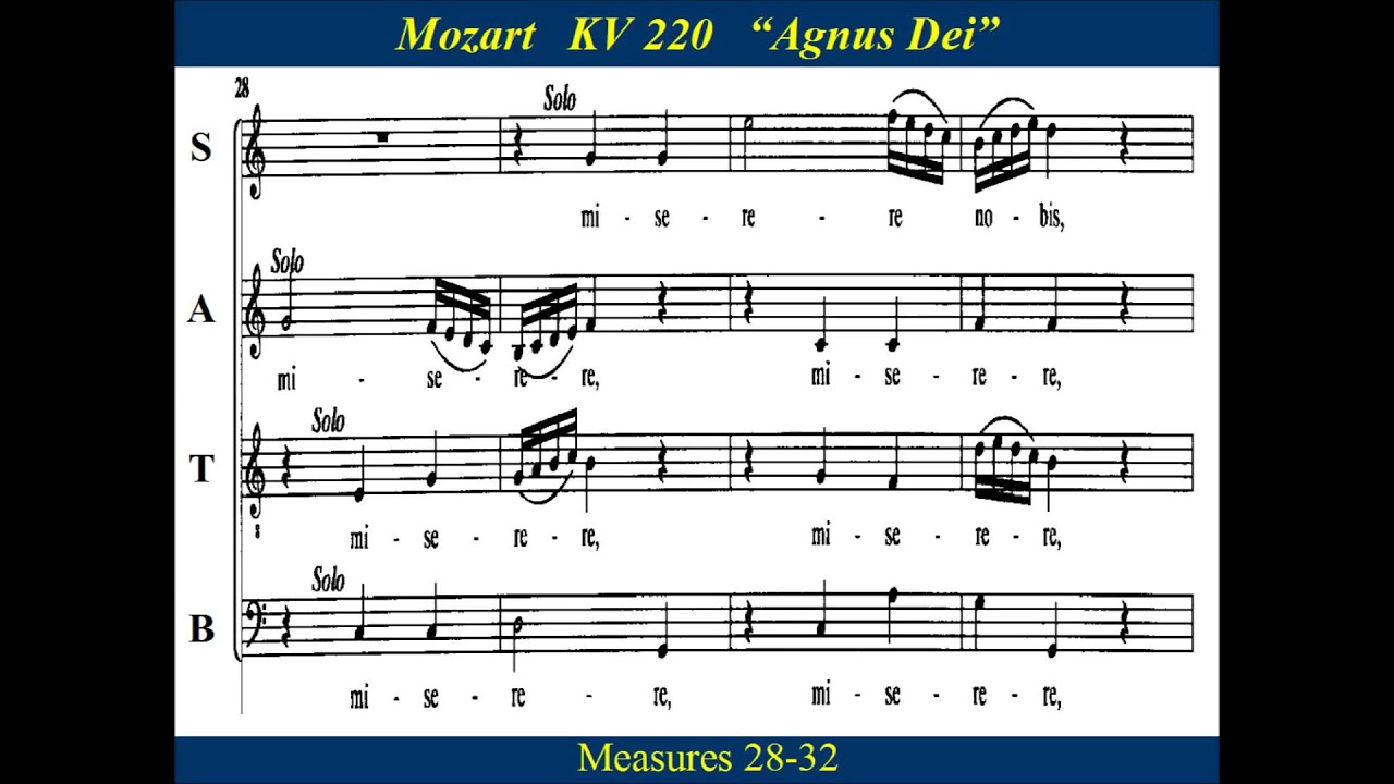 Mozart - KV 220 -6 Agnus Dei - Alto