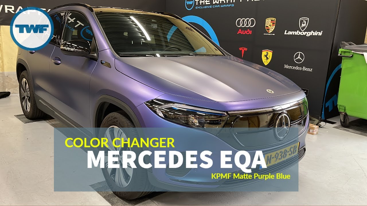 Carwrap Mercedes EQA in KPMF Matte Purple Blue wrap
