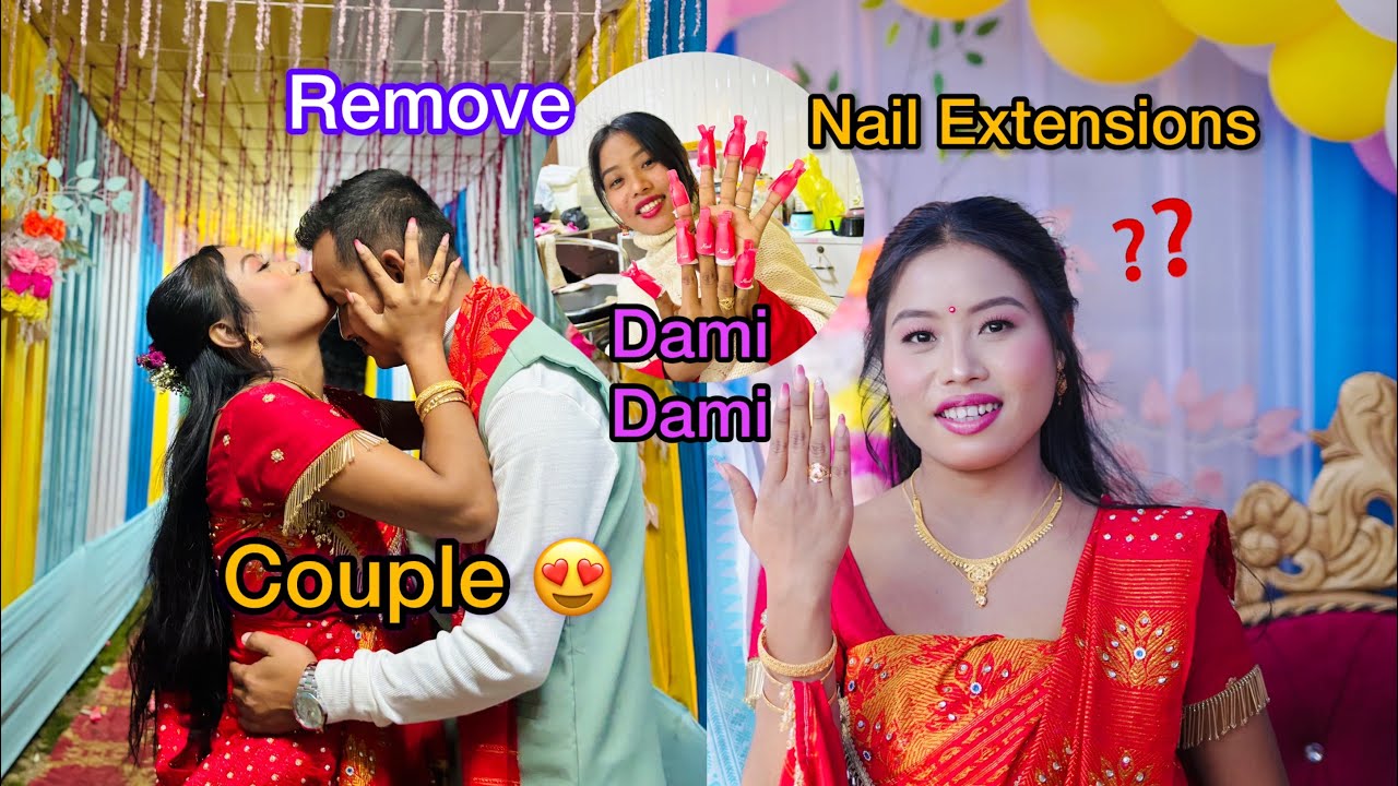 Couple 😍 Dami Dami Nail Extension Remove 😭