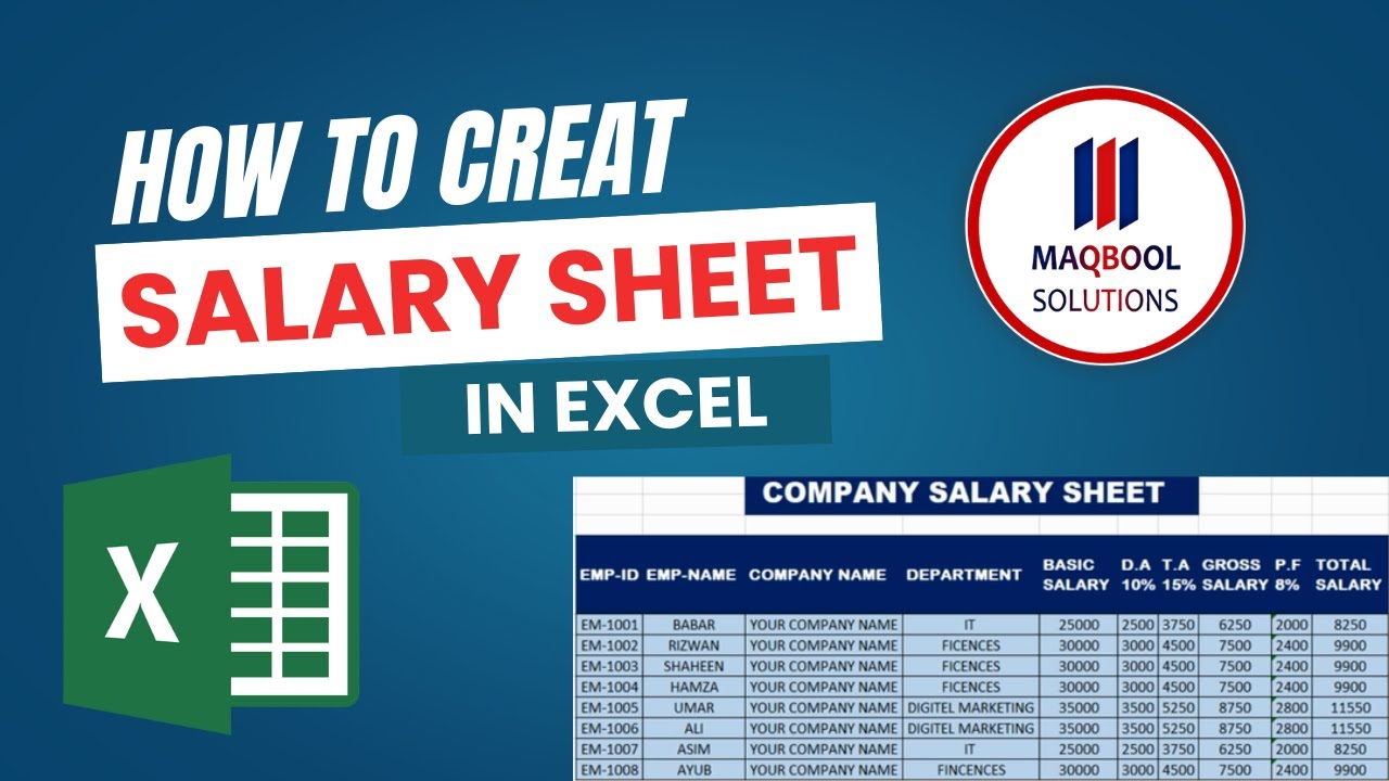 👉 Salary Sheet & Payroll System in Excel (Urdu)