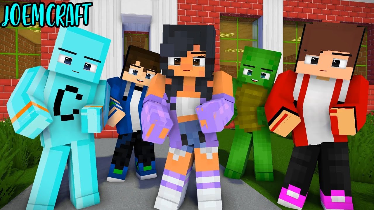 CRAFTEE, APHMAU, MAIZEN, MIKEY | GOMY GOMY DANCE | SHUFFLE DANCE - Minecraft Animation