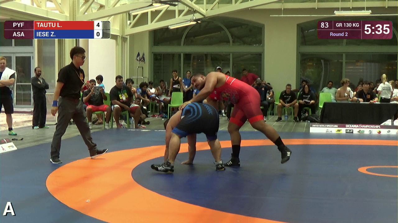 Round 2 GR - 130 kg: L. TAUTU (PYF) v. Z. IESE (ASA)