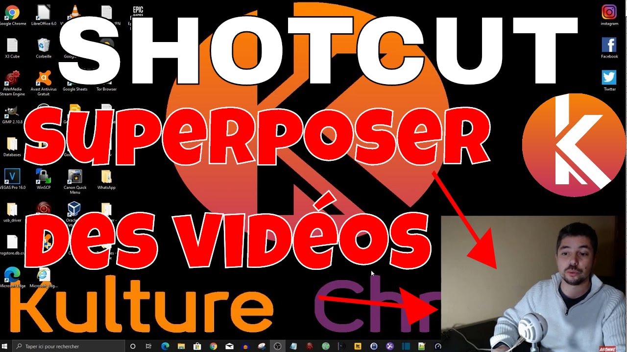 Le montage vid&eacute;o avec le logiciel gratuit SHOTCUT | Superposer plusieurs vid&eacute;os | Tuto #2