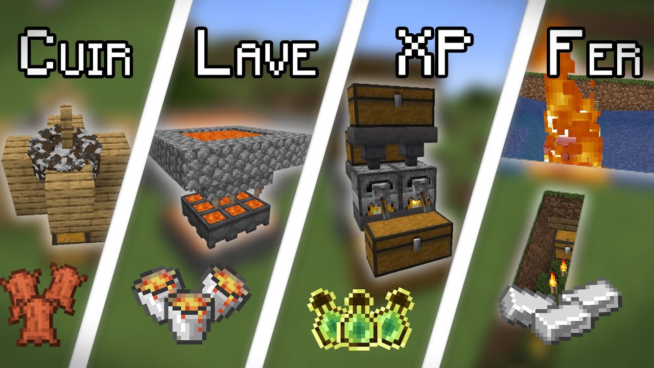 4 fermes INDISPENSABLES pour un DÉBUT de survie ! Minecraft Java 1.20+