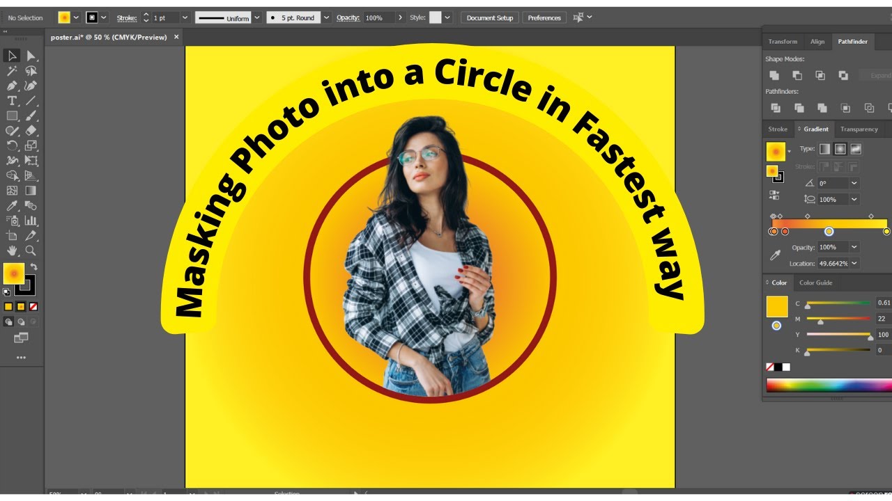 Masking Photo into a Circle in Fastest way | Adobe Illustrator |