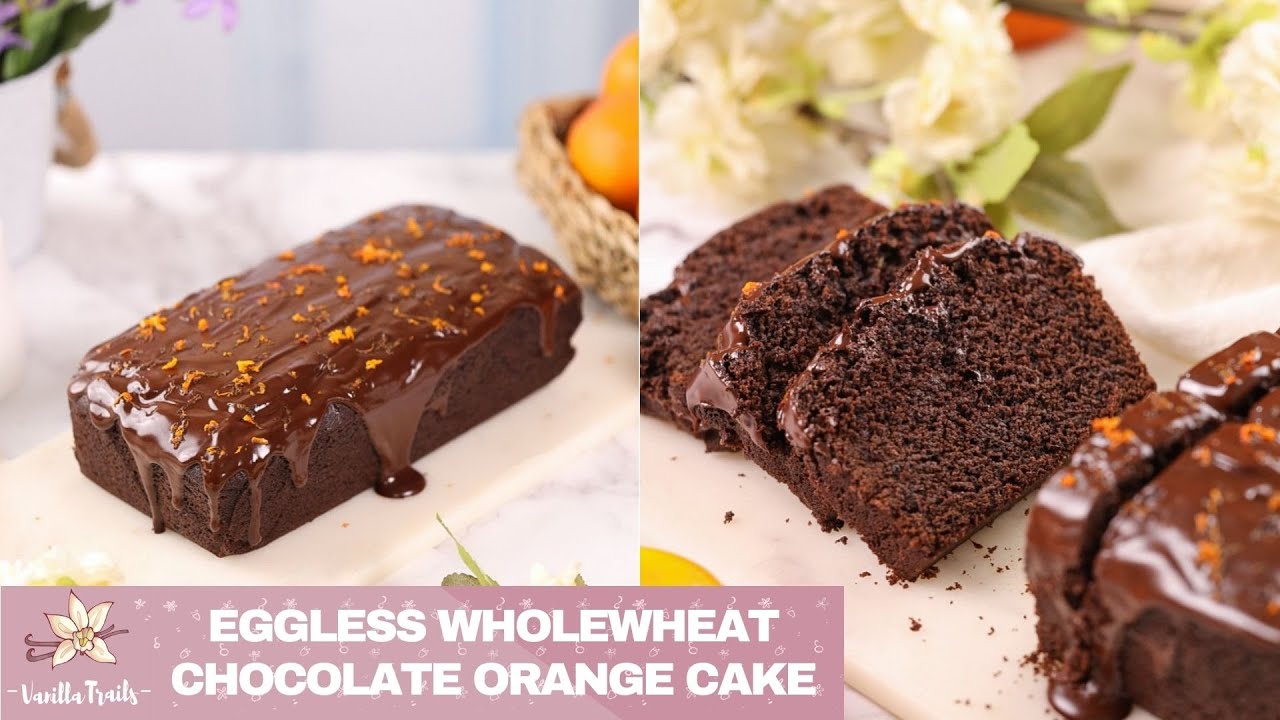 Eggless Wholewheat Chocolate Orange Cake | Healthier Tea Cake Recipe with Jaggery. No Maida or Sugar