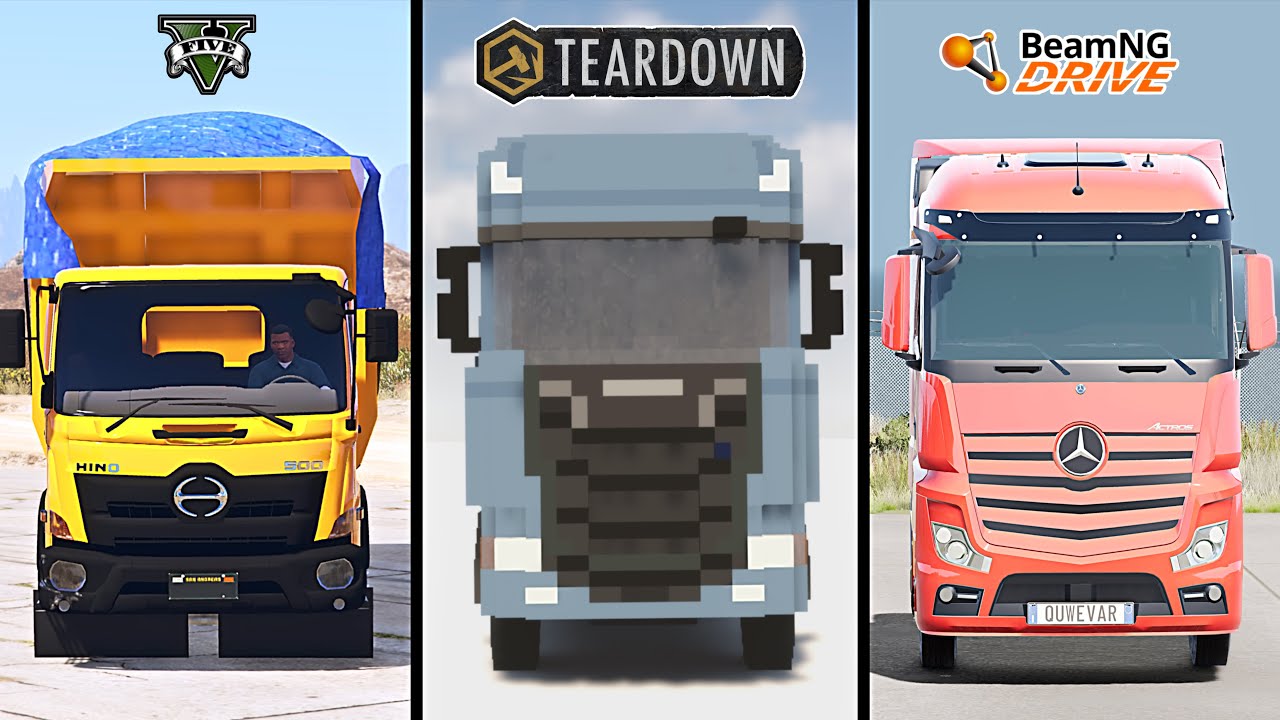 GTA 5 HINO RANGER TRUCK VS TEARDOWN TRUCK VS BEAMNG ACRTOS TRUCK - WHICH IS BEST?