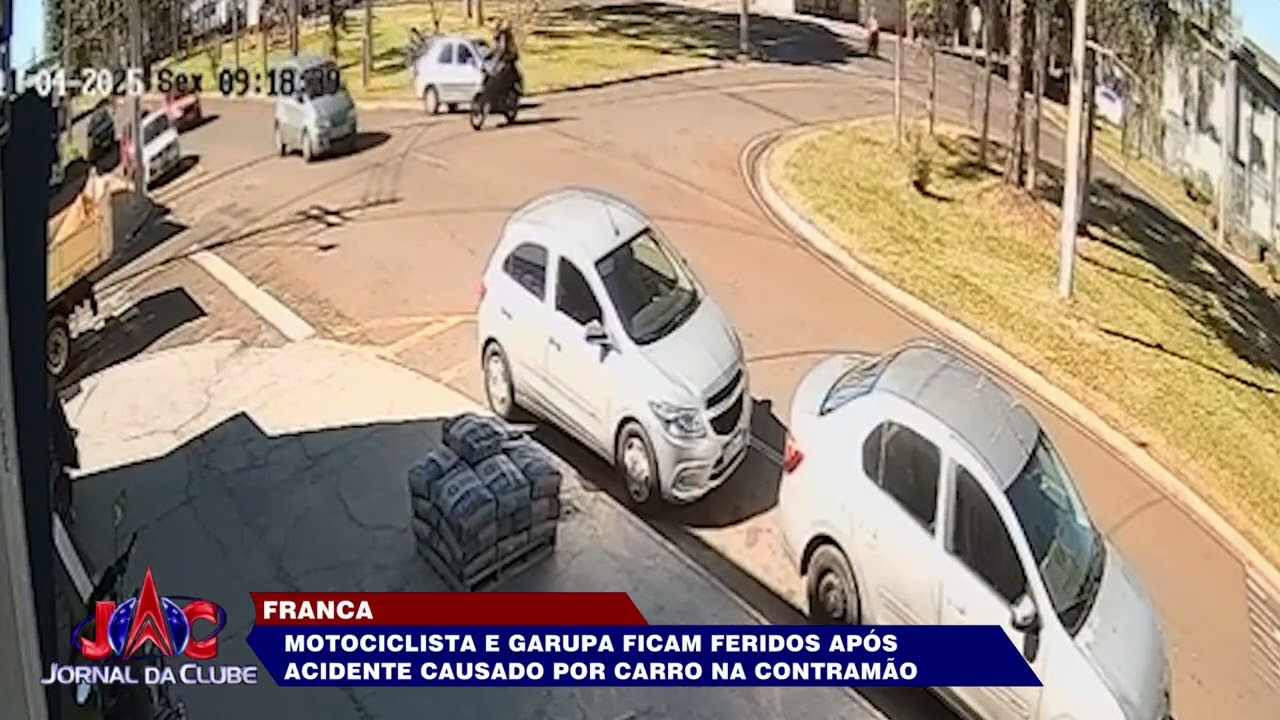 Um homem e uma mulher ficaram feridos ap&oacute;s um acidente em Franca - Jornal da Clube (11/04/25)