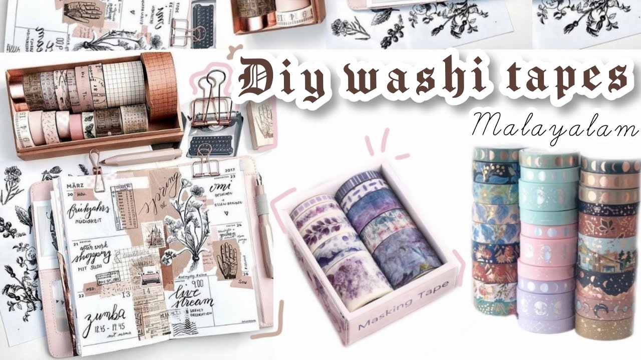 Diy washi tape | how to make paper washi tapes | malayalam