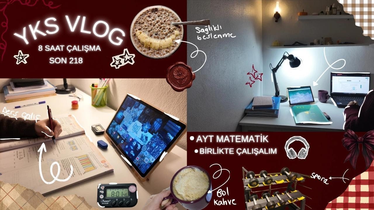 📍8 Saat Ders Çalıştım!✨ | YKS Vlog #3 | AYT Matematik & Spor, ful çalışma 🎀 #yks26#mezun#yksvlog