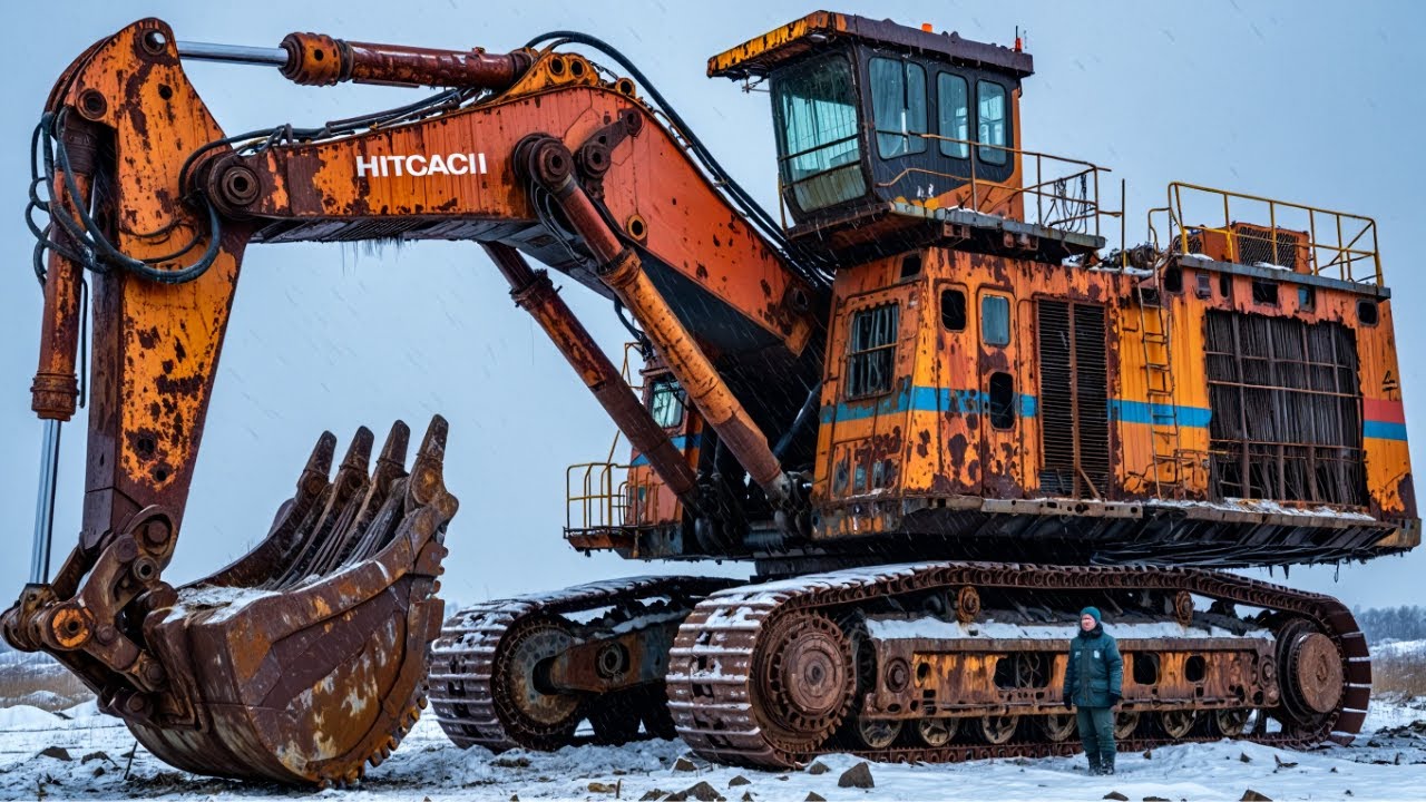A Man Bought a $7,100 Old Excavator and Renovated it Back to New