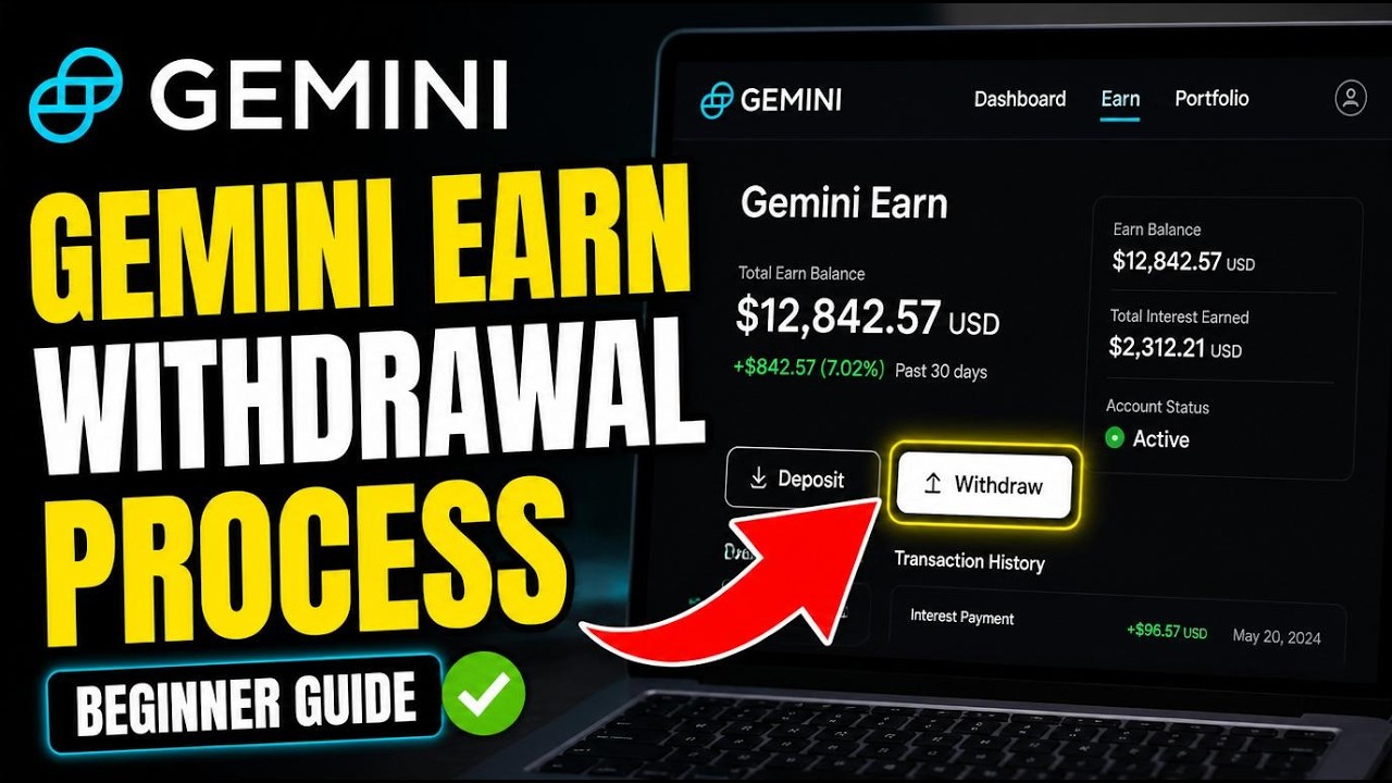 How to withdraw using Gemini Earn withdrawal process - Beginner Guide