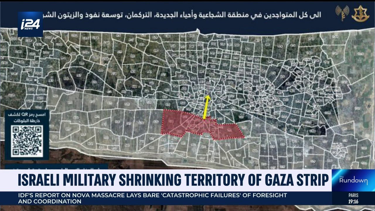 IDF maps show Gaza territory shrunken in favor of a buffer zone