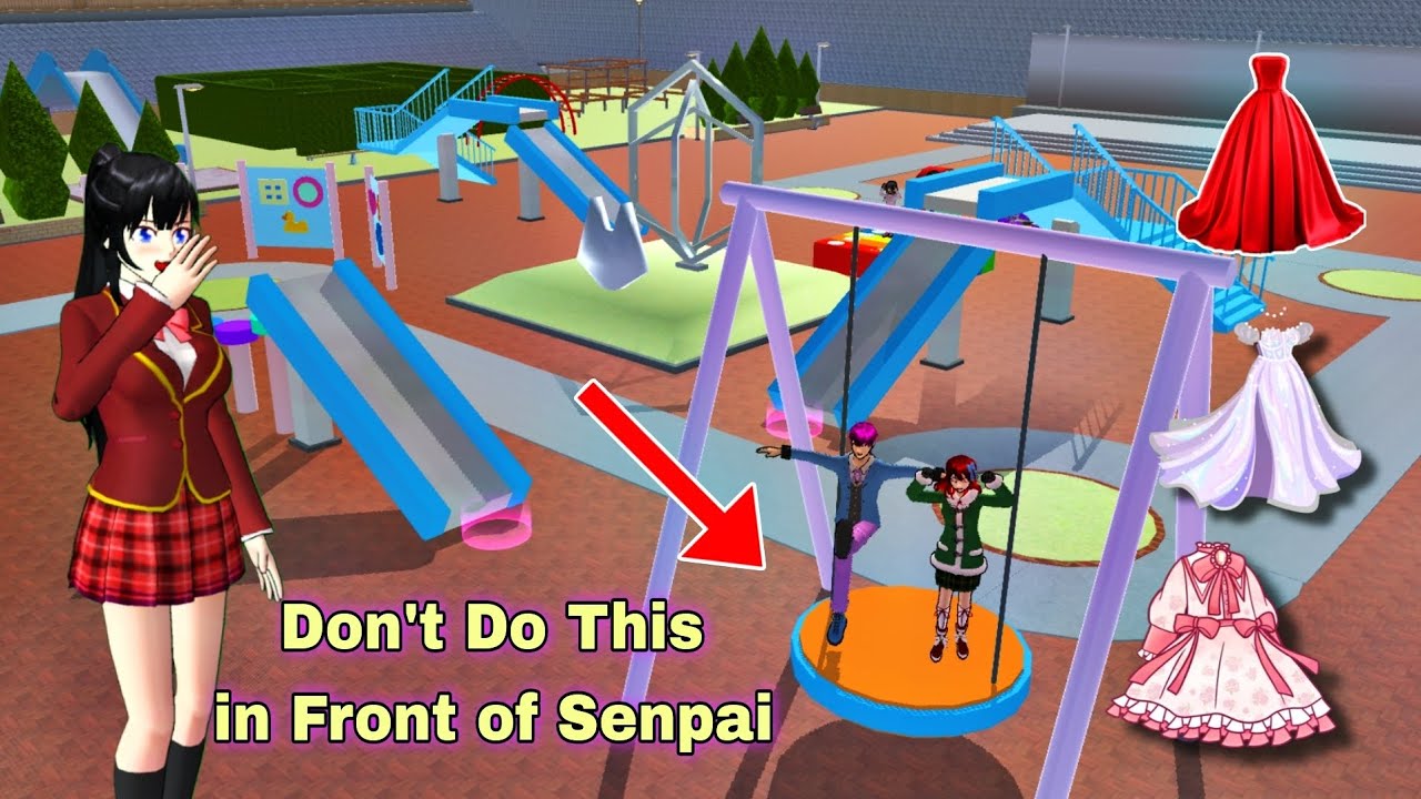 A Day in The Life at Magical Clothes Slide Park in Sakura School Simulator