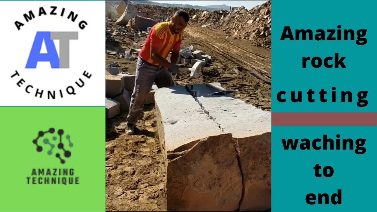 Amazing rock cutting - Amazing Fastest Stone Splitting Technique - Incredible Modern Technology