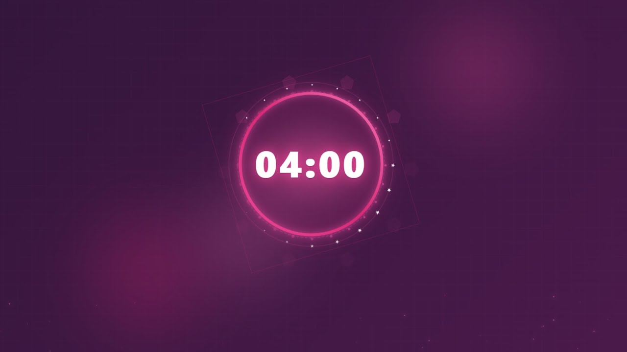 4 Minute Timer ⏱️ | Relaxing Music With Neon Circular Countdown | DevClock