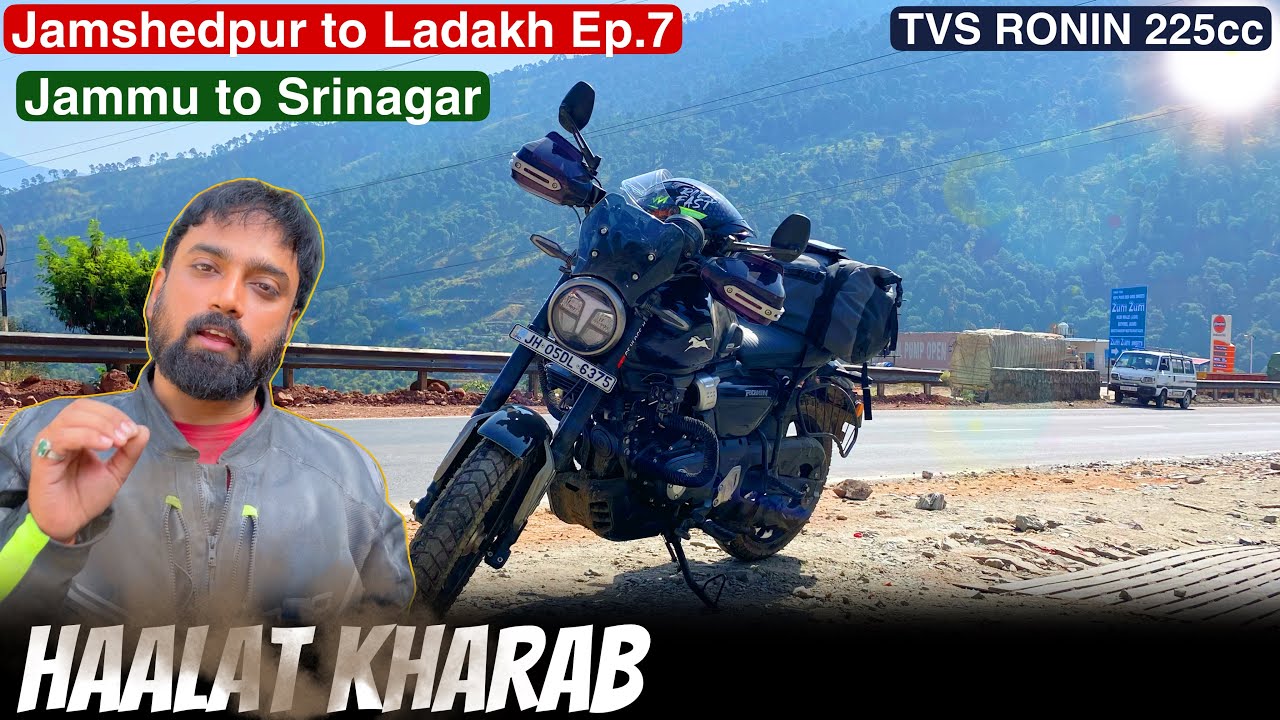 Jammu to Srinagar Haalat kharab ho gaya😰 | Jamshedpur to Leh Ladakh on TVS RONIN 225cc Ep.7