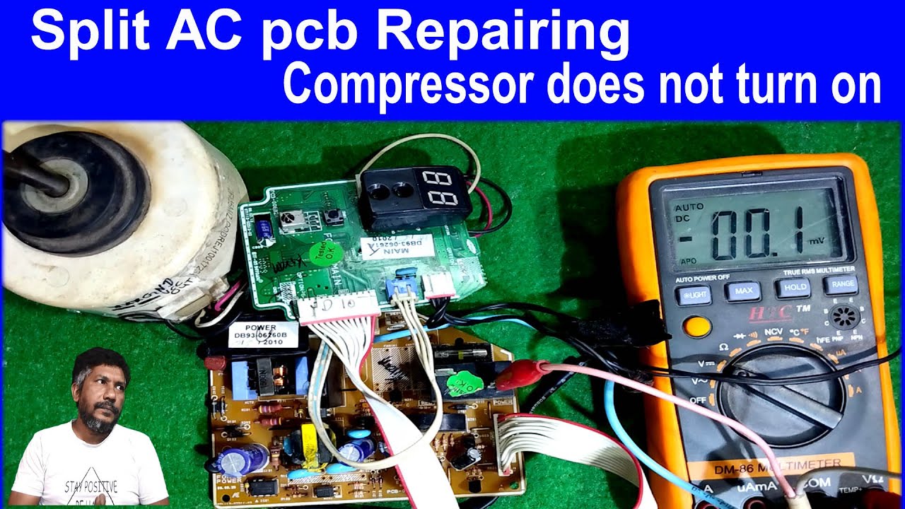 compressor on nahi hota || samsung split AC pcb repairing