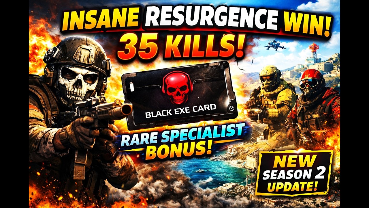 RARE BLACK EXE CARD = SPECIALIST! 😳 | HIGH KILL WARZONE RESURGENCE QUADS WIN (BO7 S2)