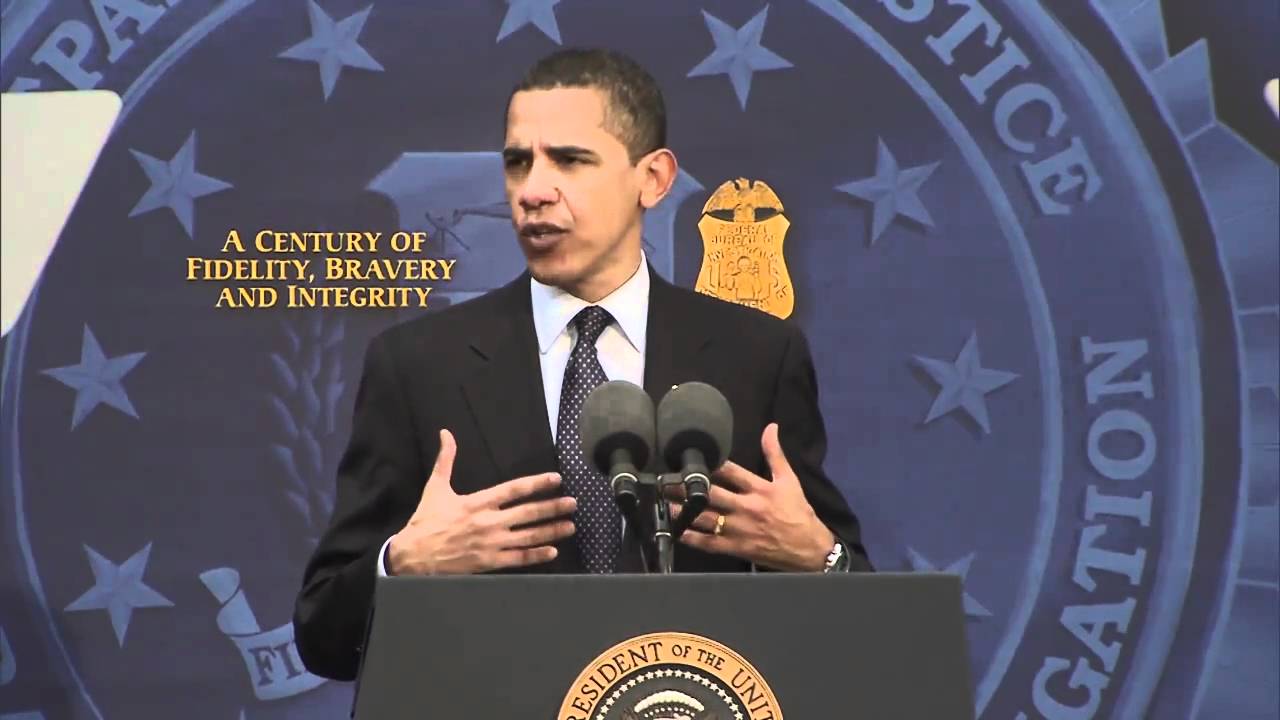 President Obama Visits FBI Headquarters