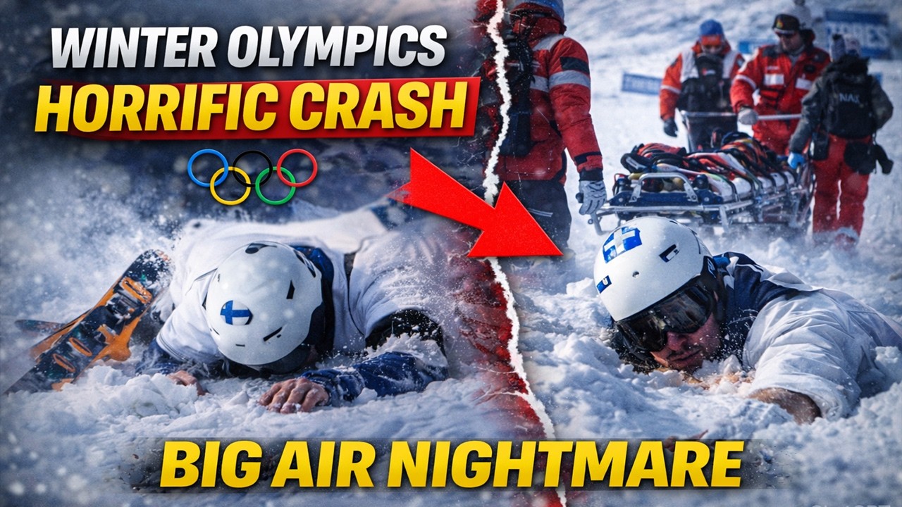 Horrifying Crash at Winter Olympics! Finnish Skier Slams Head-First in Big Air