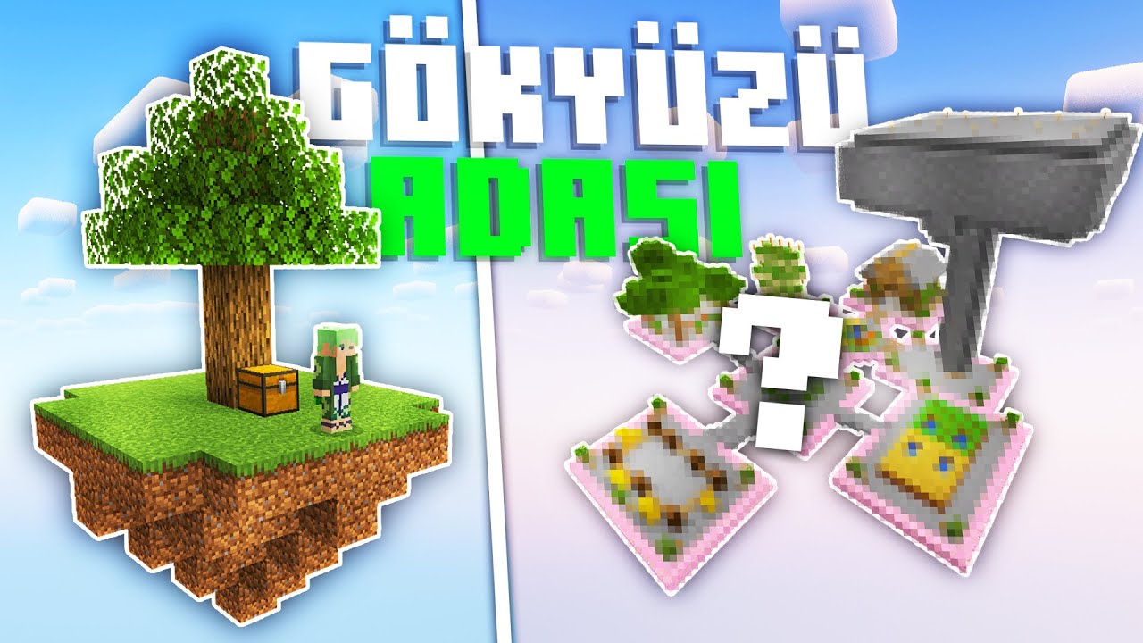 Minecraft G&ouml;ky&uuml;z&uuml; Adasında Hayatta Kalmaya &Ccedil;alıştım!