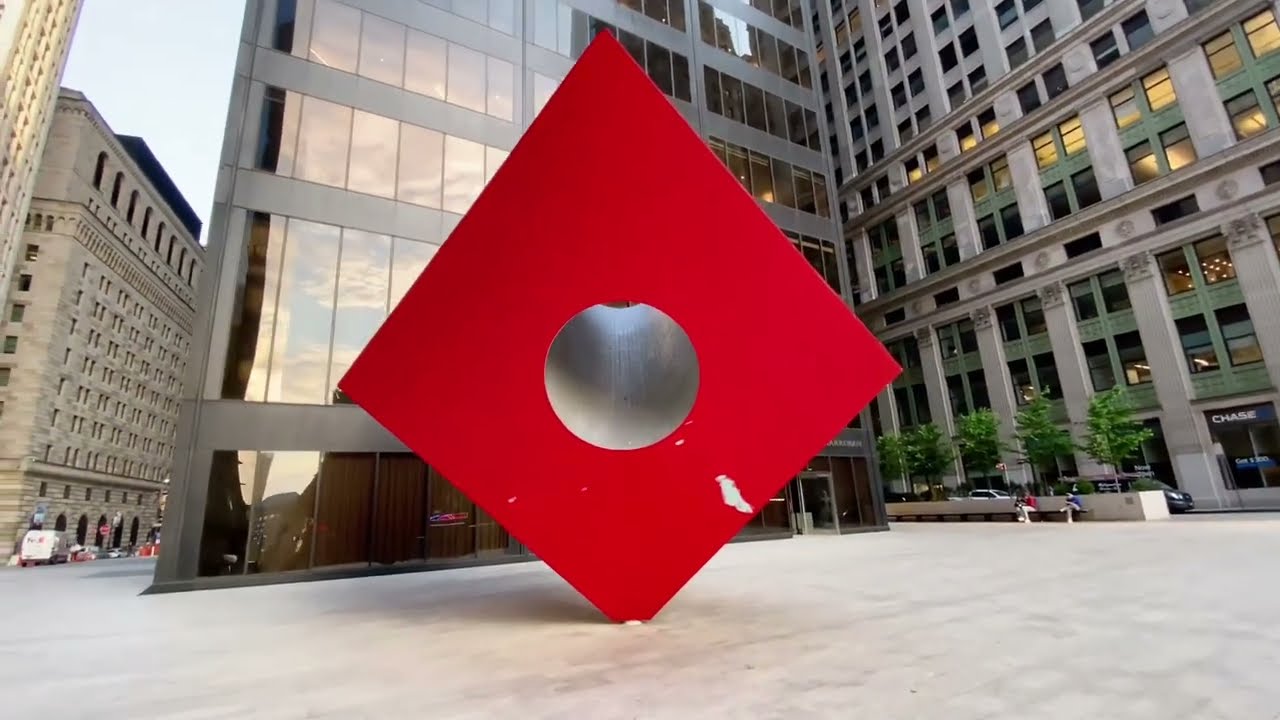Isamu Noguchi : Red Cube, 1968 | 140 Broadway (Maintenance, May 13, 2024)